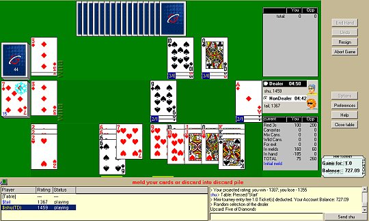 canasta online with friends